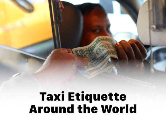 Taxi accepting a tip